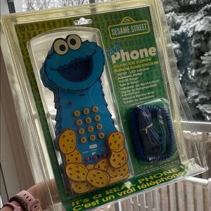 Sesame Street Cookie Monster Blue Corded Phone BNIB